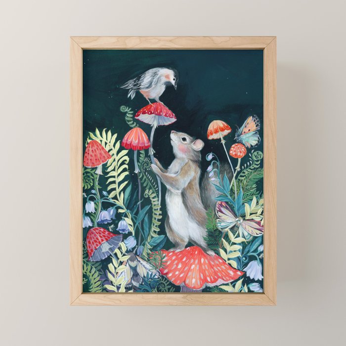 Mushroom garden Mini Art Print Gallery Image 1