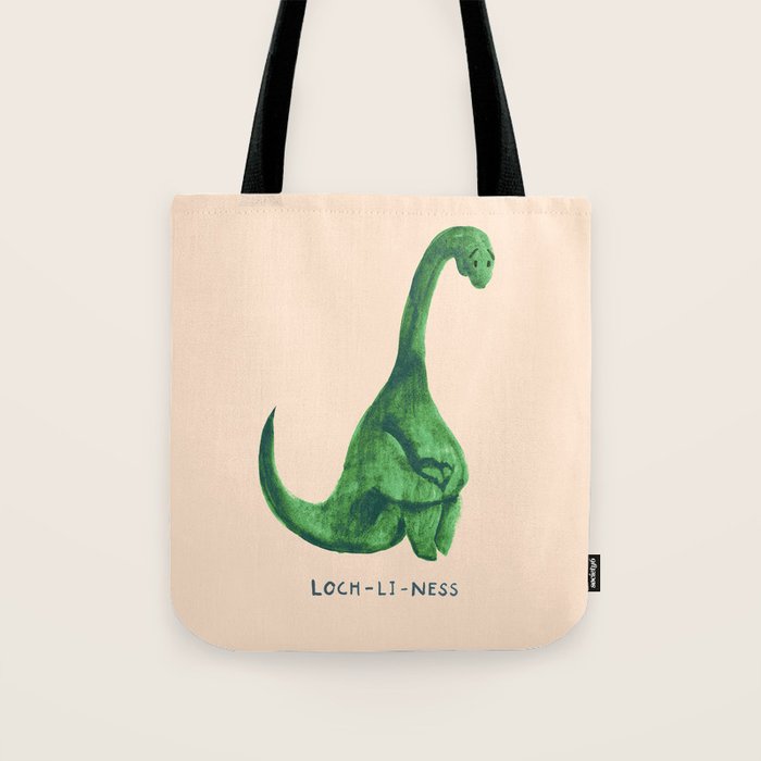 Lonely loch ness monster (loch-li-ness) Tote Bag Gallery Image 1