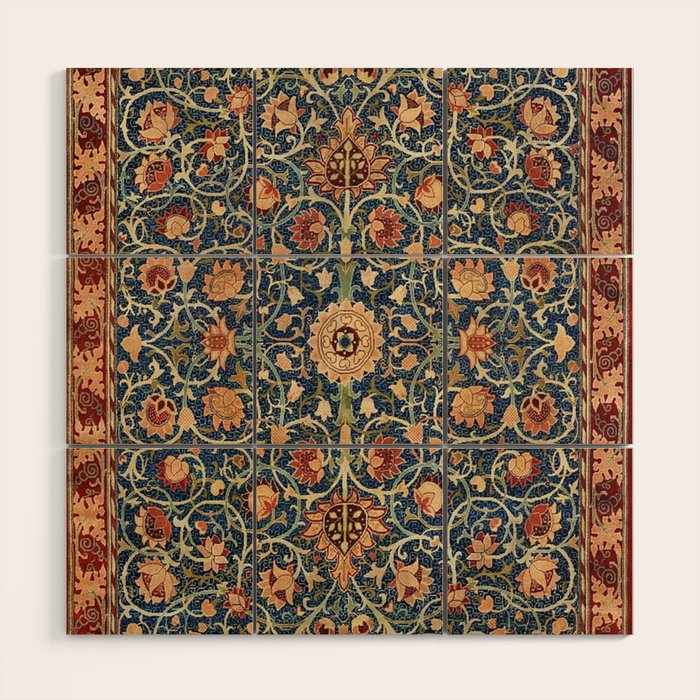 William Morris Holland Park Vintage Pattern Wood Wall Art Gallery Image 1