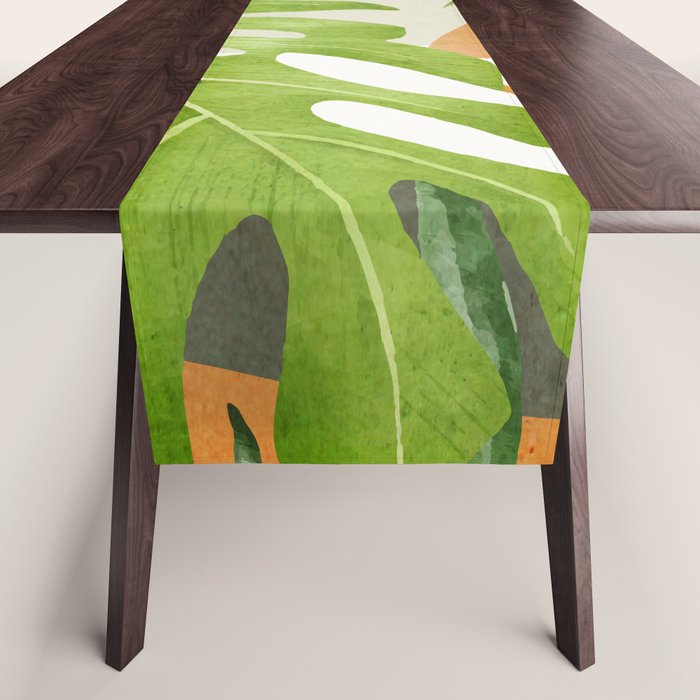 Abstract Art Tropical Leaves 20 Table Runner Gallery Image 1