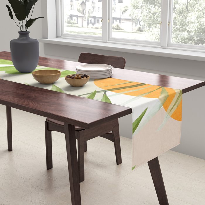 Abstract Art Tropical Leaves 20 Table Runner Gallery Image 2