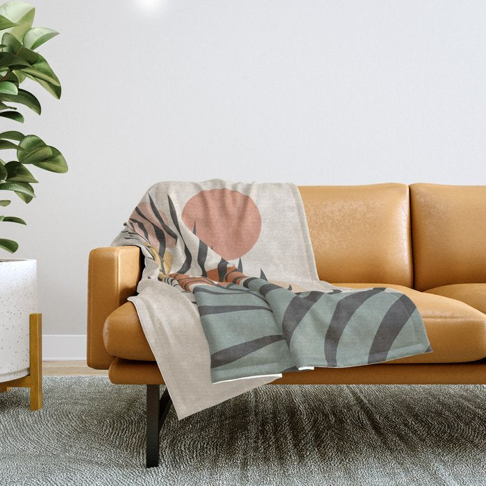 Cat and Plant 32 Throw Blanket Gallery Image 1