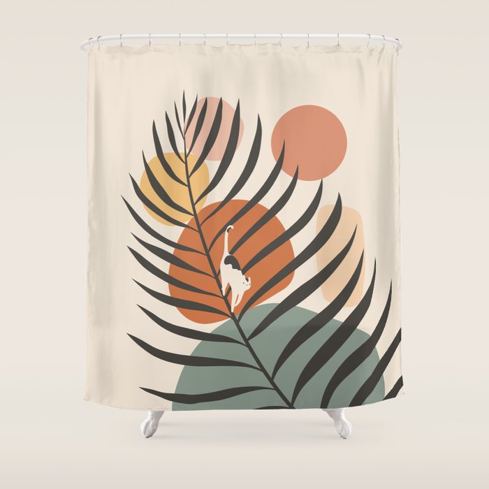 Cat and Plant 32 Shower Curtain Gallery Image 1