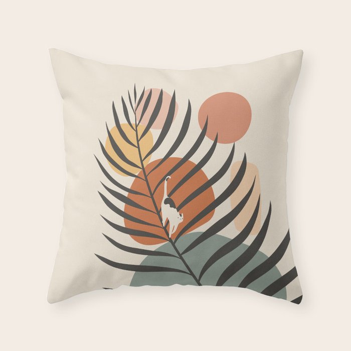 Cat and Plant 32 Throw Pillow Gallery Image 6
