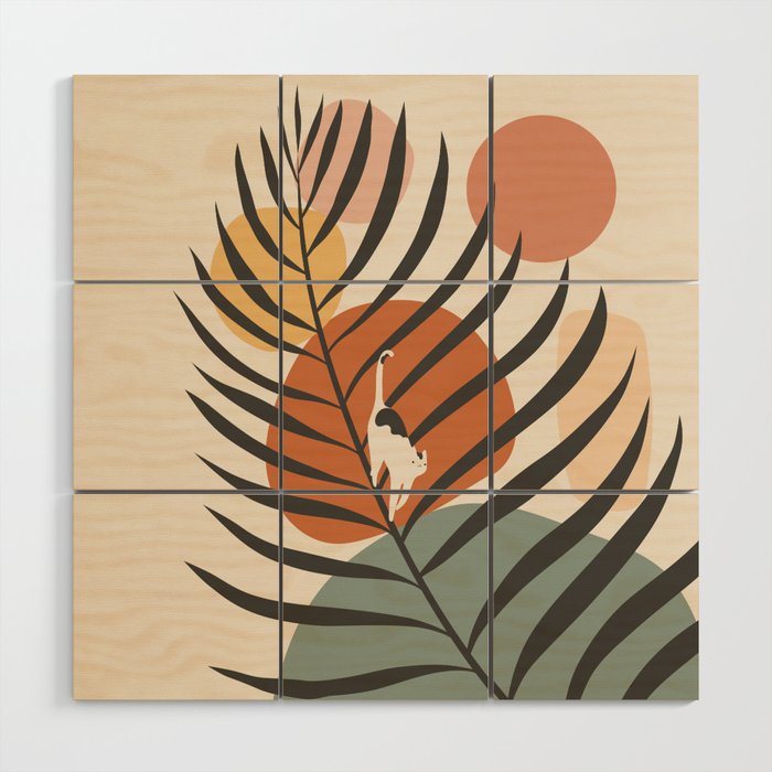 Cat and Plant 32 Wood Wall Art Gallery Image 1