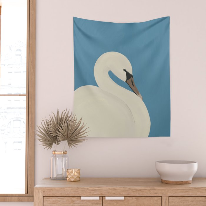 White Swan 3 Wall Tapestry Gallery Image 2