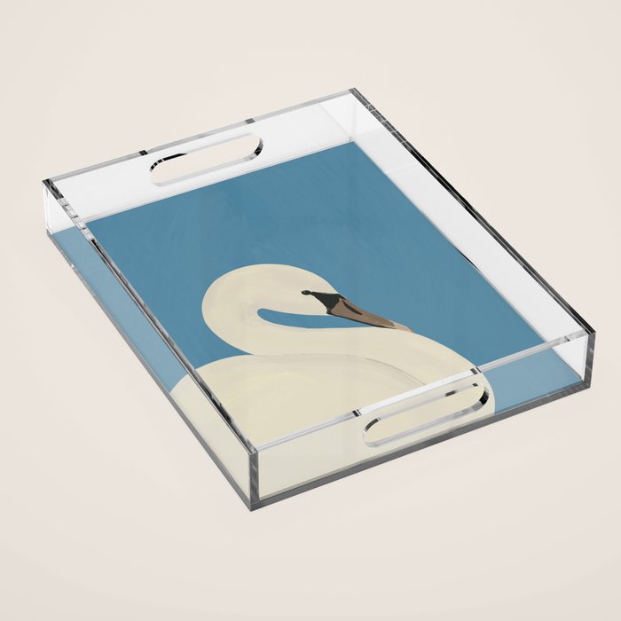 White Swan 3 Acrylic Tray Gallery Image 1