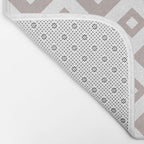 Diamond Check Pattern Beige Gray 2 Bath Mat Gallery Image 2