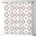 Diamond Check Pattern Beige Gray 2 Window Curtain Gallery Image 5