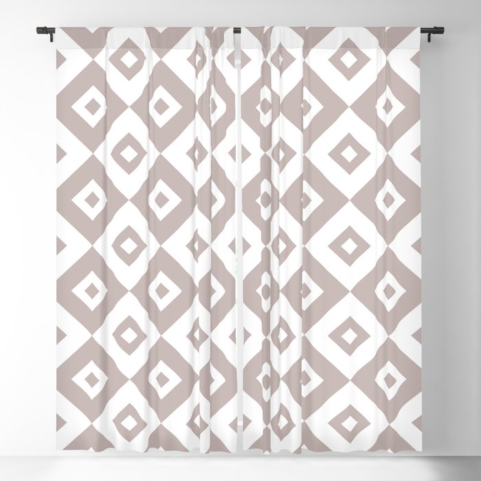 Diamond Check Pattern Beige Gray 2 Window Curtain Gallery Image 5