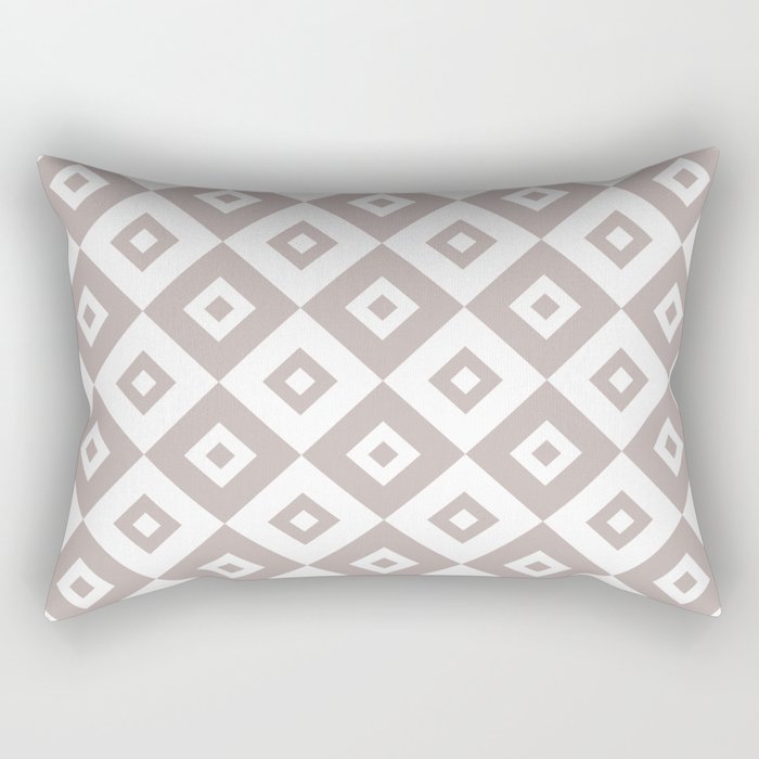 Diamond Check Pattern Beige Gray 2 Rectangular Pillow Gallery Image 1