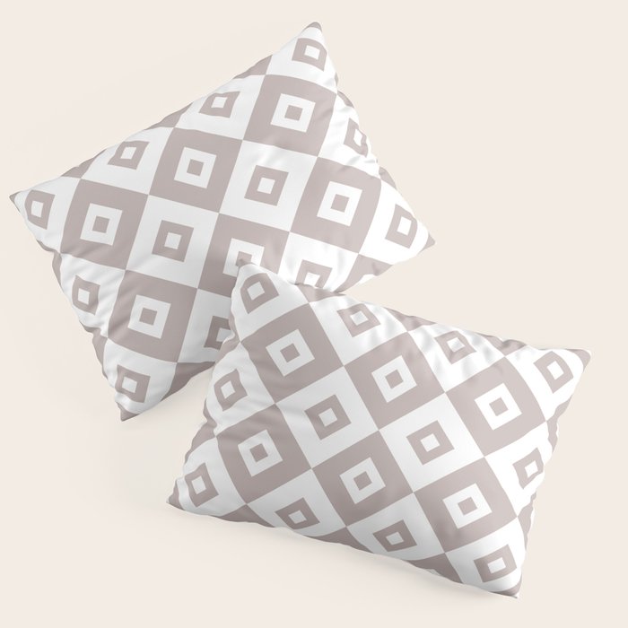 Diamond Check Pattern Beige Gray 2 Pillow Sham Gallery Image 3