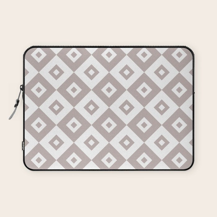 Diamond Check Pattern Beige Gray 2 Laptop Sleeve Gallery Image 1
