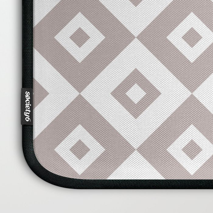 Diamond Check Pattern Beige Gray 2 Laptop Sleeve Gallery Image 3