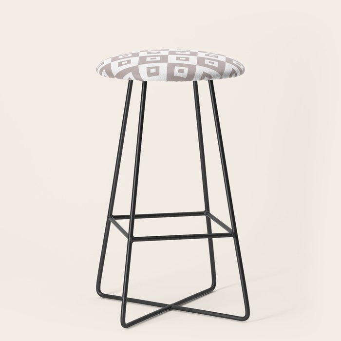 Diamond Check Pattern Beige Gray 2 Stool Gallery Image 1