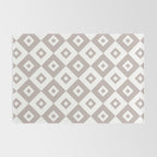Diamond Check Pattern Beige Gray 2 Rug Gallery Image 2