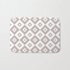 Diamond Check Pattern Beige Gray 2 Bath Mat Gallery Image 1