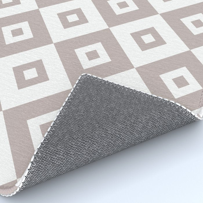Diamond Check Pattern Beige Gray 2 Rug Gallery Image 4