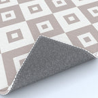 Diamond Check Pattern Beige Gray 2 Rug Gallery Image 4