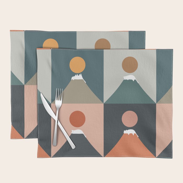 Meow Fuji 2x2 Placemat Gallery Image 1