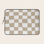 Hand Drawn Checkerboard Pattern (tan/white) Laptop Sleeve Gallery Image 1