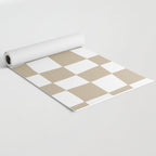 Hand Drawn Checkerboard Pattern (tan/white) Yoga Mat Gallery Image 2