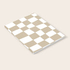 Hand Drawn Checkerboard Pattern (tan/white) Notebook Gallery Image 2