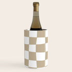 Hand Drawn Checkerboard Pattern (tan/white) Wine Chiller Gallery Image 1