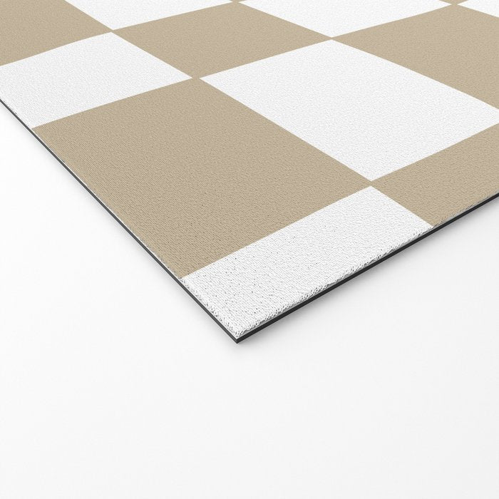 Hand Drawn Checkerboard Pattern (tan/white) Welcome Mat Gallery Image 2