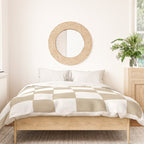Hand Drawn Checkerboard Pattern (tan/white) Duvet Cover Gallery Image 3