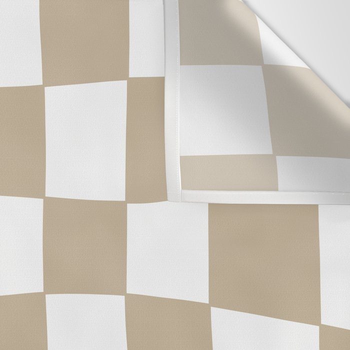 Hand Drawn Checkerboard Pattern (tan/white) Wall Tapestry Gallery Image 3