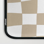Hand Drawn Checkerboard Pattern (tan/white) Laptop Sleeve Gallery Image 3