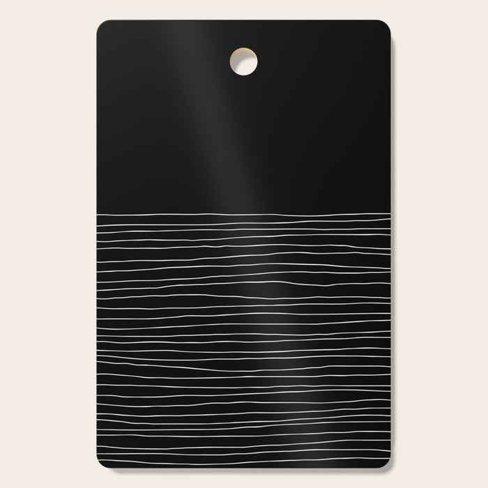 Hand Striped black and white Cutting Board Gallery Image 1