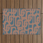 Mid Century Modern Loops Pattern 4 Inspired by PANTONE 17 1230 Color of the Year Mocha Mousse Outdoor Rug Gallery Image 1