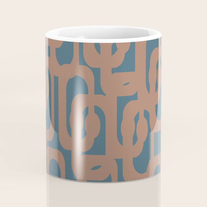 Mid Century Modern Loops Pattern 4 Inspired by PANTONE 17 1230 Color of the Year Mocha Mousse Coffee Mug Gallery Image 4