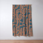 Mid Century Modern Loops Pattern 4 Inspired by PANTONE 17 1230 Color of the Year Mocha Mousse Window Curtain Gallery Image 3