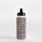 Mid Century Modern Loops Pattern 4 Inspired by PANTONE 17 1230 Color of the Year Mocha Mousse Water Bottle Gallery Image 2