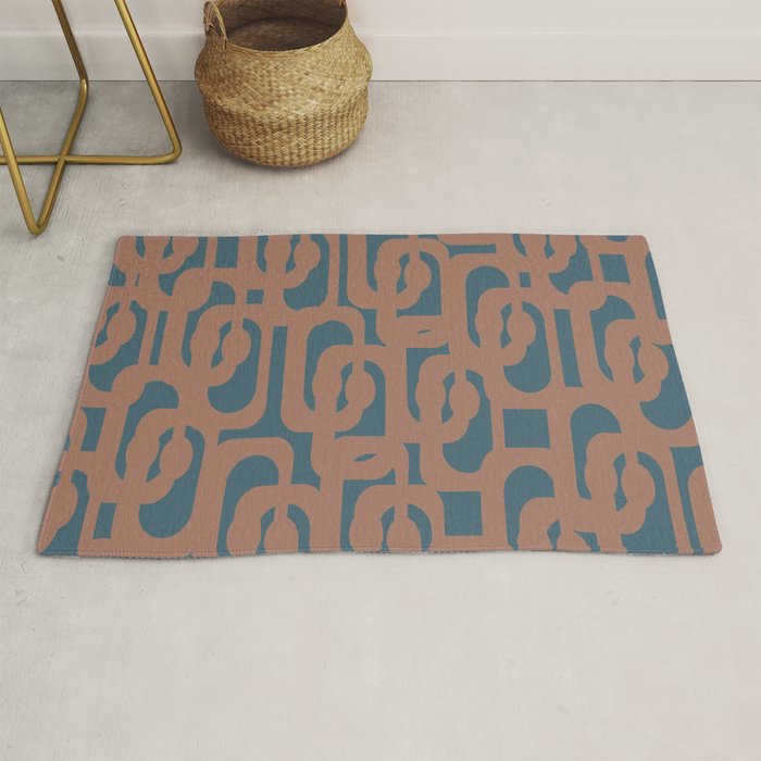 Mid Century Modern Loops Pattern 4 Inspired by PANTONE 17 1230 Color of the Year Mocha Mousse Rug Gallery Image 1
