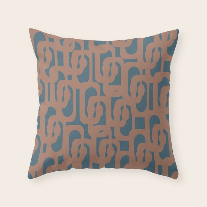 Mid Century Modern Loops Pattern 4 Inspired by PANTONE 17 1230 Color of the Year Mocha Mousse Throw Pillow Gallery Image 6