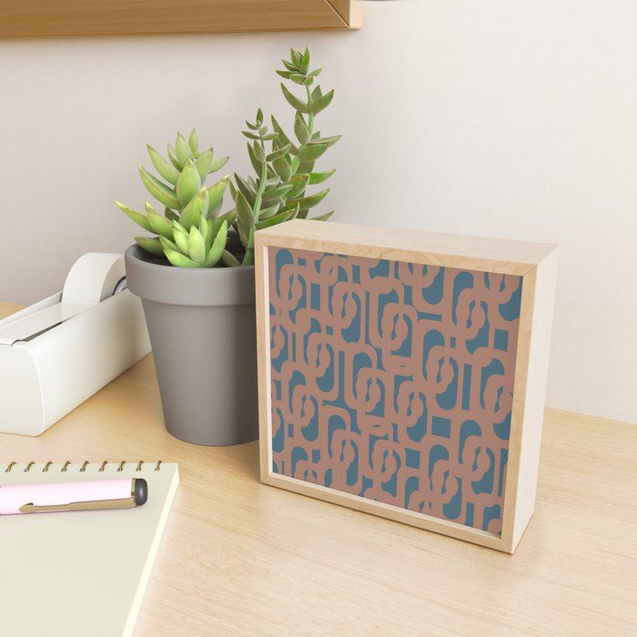 Mid Century Modern Loops Pattern 4 Inspired by PANTONE 17 1230 Color of the Year Mocha Mousse Mini Art Print Gallery Image 2