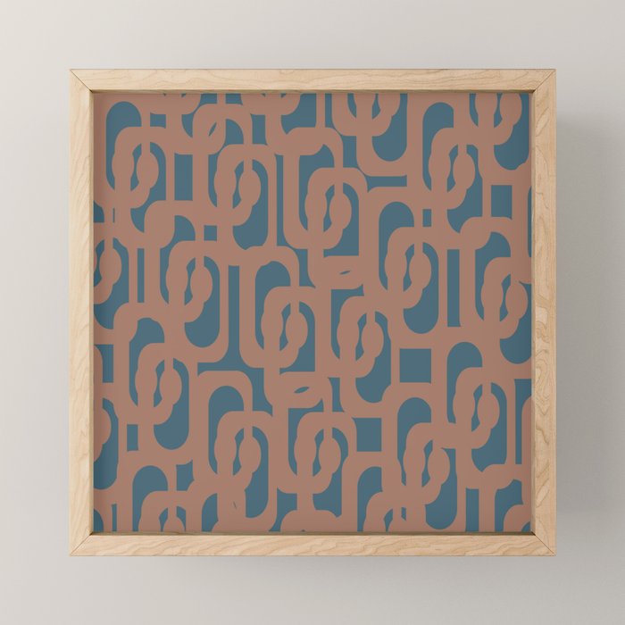 Mid Century Modern Loops Pattern 4 Inspired by PANTONE 17 1230 Color of the Year Mocha Mousse Mini Art Print Gallery Image 1