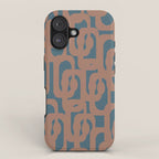 Mid Century Modern Loops Pattern 4 Inspired by PANTONE 17 1230 Color of the Year Mocha Mousse iPhone Case Gallery Image 1