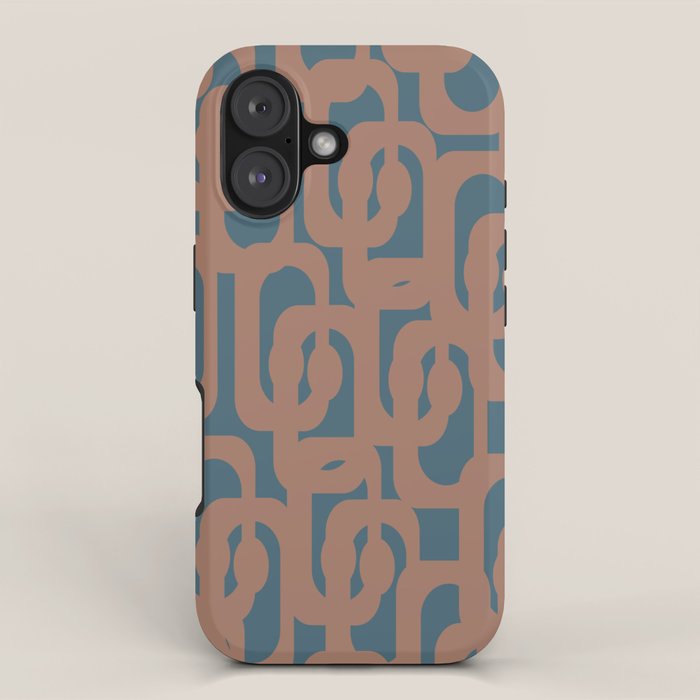 Mid Century Modern Loops Pattern 4 Inspired by PANTONE 17 1230 Color of the Year Mocha Mousse iPhone Case Gallery Image 1
