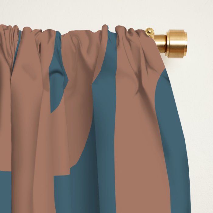 Mid Century Modern Loops Pattern 4 Inspired by PANTONE 17 1230 Color of the Year Mocha Mousse Window Curtain Gallery Image 2