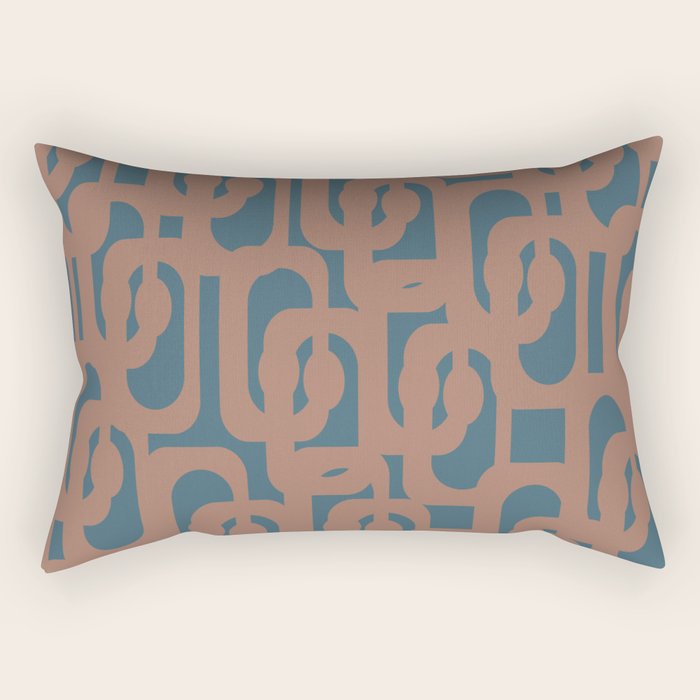 Mid Century Modern Loops Pattern 4 Inspired by PANTONE 17 1230 Color of the Year Mocha Mousse Rectangular Pillow Gallery Image 2