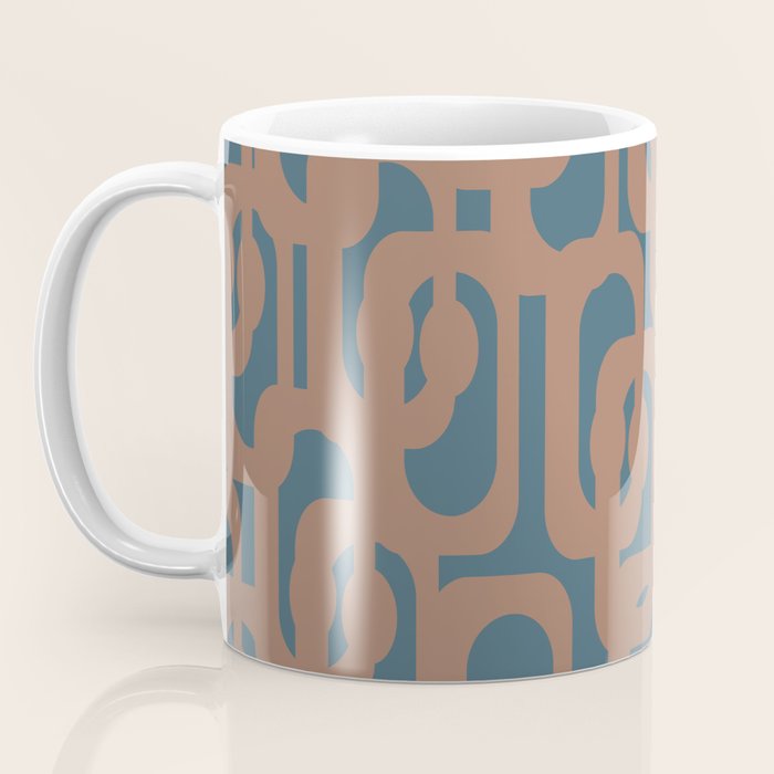 Mid Century Modern Loops Pattern 4 Inspired by PANTONE 17 1230 Color of the Year Mocha Mousse Coffee Mug Gallery Image 3