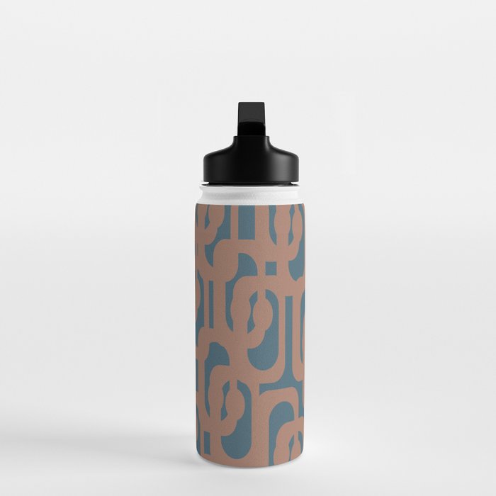 Mid Century Modern Loops Pattern 4 Inspired by PANTONE 17 1230 Color of the Year Mocha Mousse Water Bottle Gallery Image 3
