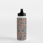 Mid Century Modern Loops Pattern 4 Inspired by PANTONE 17 1230 Color of the Year Mocha Mousse Water Bottle Gallery Image 3