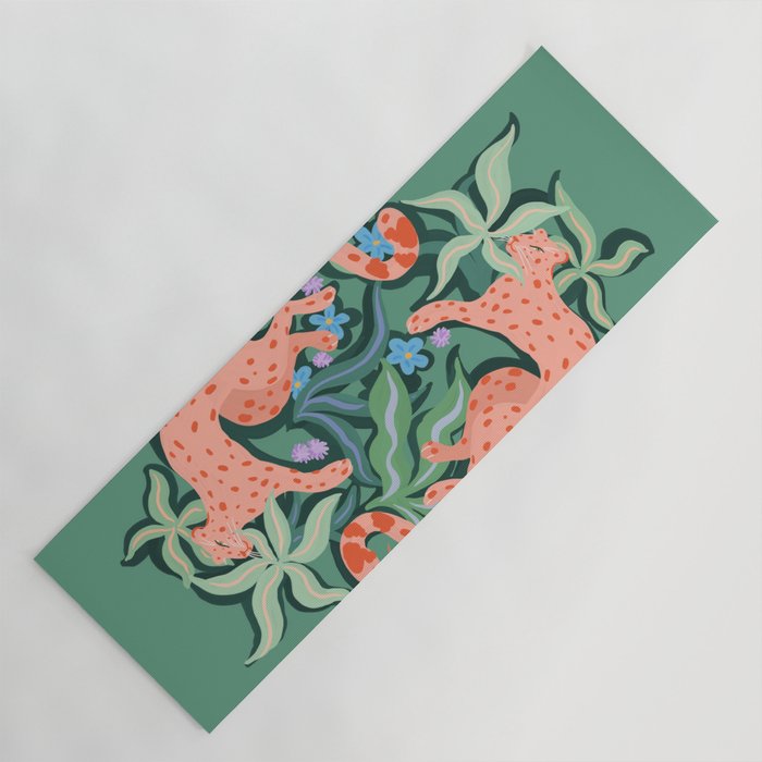 Wild Blush Cheetahs Yoga Mat Gallery Image 1