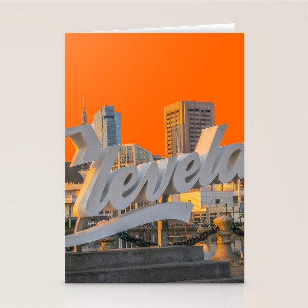 Cleveland Ohio City Skyline Home Fan OH Print Stationery Card Gallery Image 2